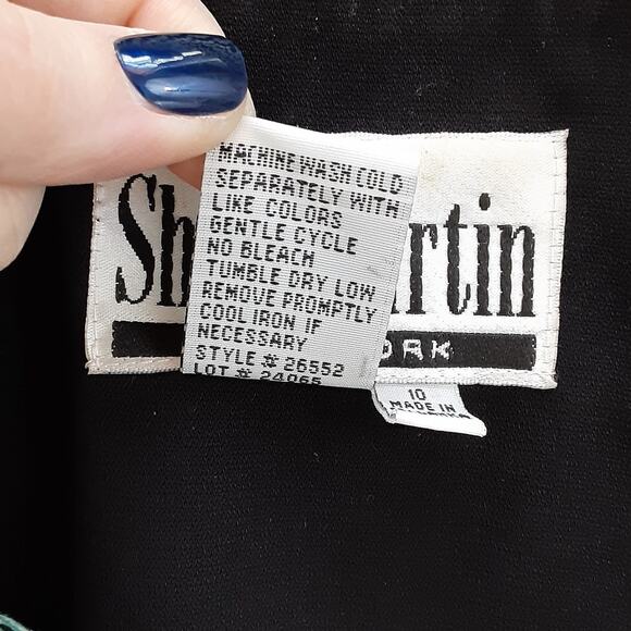 Vintage 80s Single Breasted Blazer Jacket Mint Black Houndstooth Womens 10 Retro - Picture 7 of 11